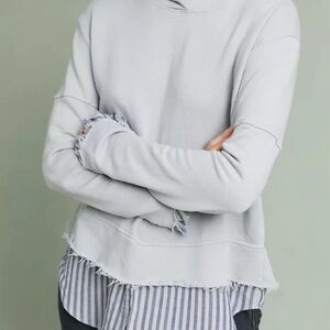 Anthropologie, Left of Center, Jenna Layered Hoodie, Blue, XS, Excellent Cond.